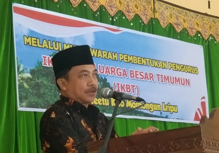 Sekretaris Daerah (Sekda) Kabupaten Buol, Drs.Moh.Suprizal Yusuf,MM, saat membuka Musyaqarah IKBT, Sabtu 10 September 2022 di Aula SKB Buol (Foto :suarautara.com)