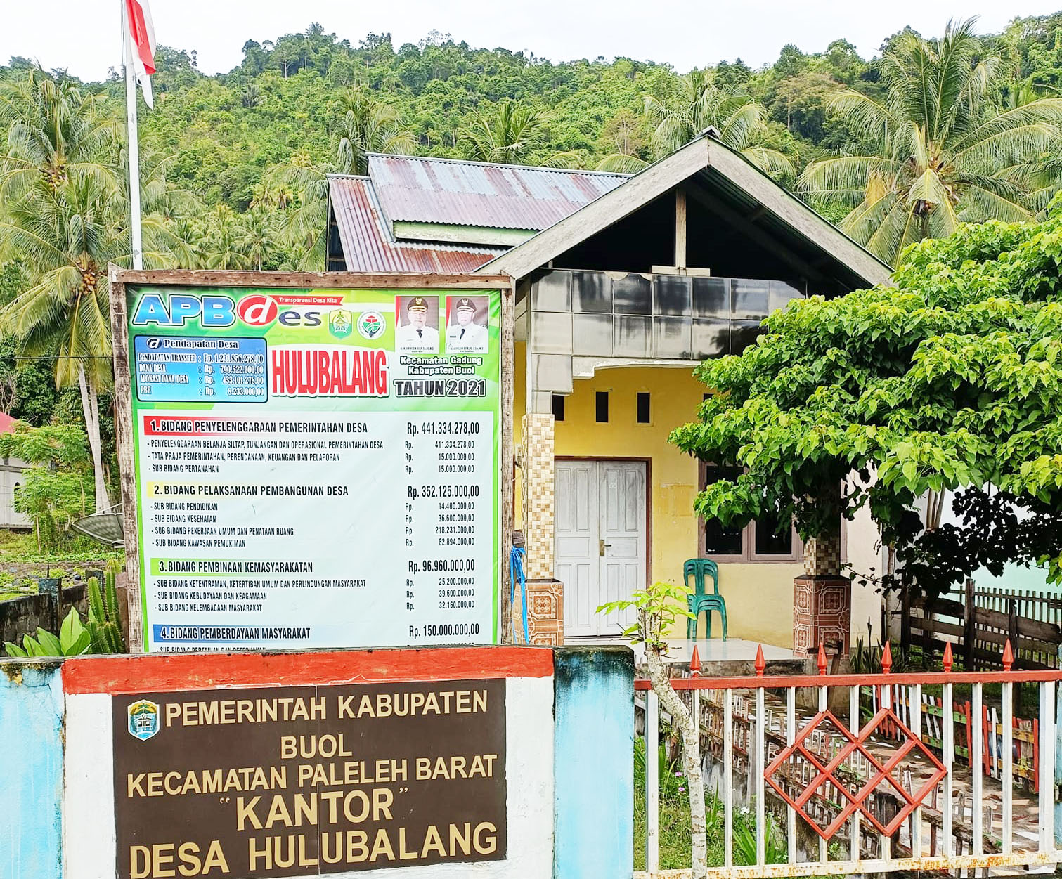 Kantor Desa Hulubalang Kecamatan Paleleh Barat.