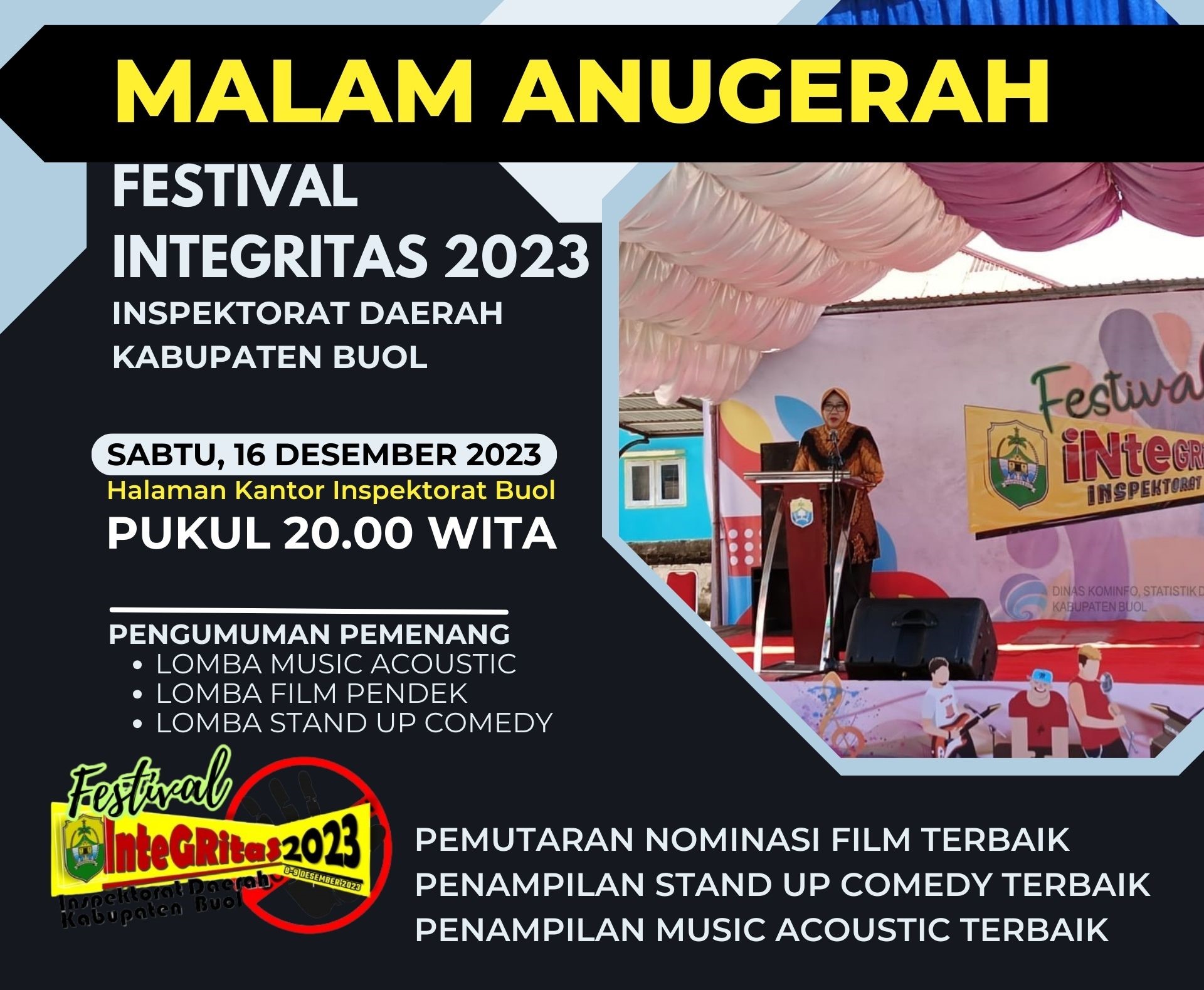 Hitam dan Kuning Modern Music Festival Poster - 1