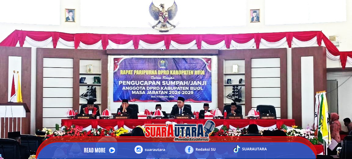 Paripurna Pengresmian dan pengambilan sumpah jabatan Anggota DPRD Kab.Buol (Foto : Mohamad Riansyah)