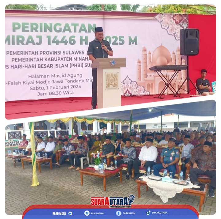 Pj.Bupati Minahasa Noudy Tendean Hadiri Peringatan Isra Miraj 1446 H di Masjid Al-Falah Tondano .