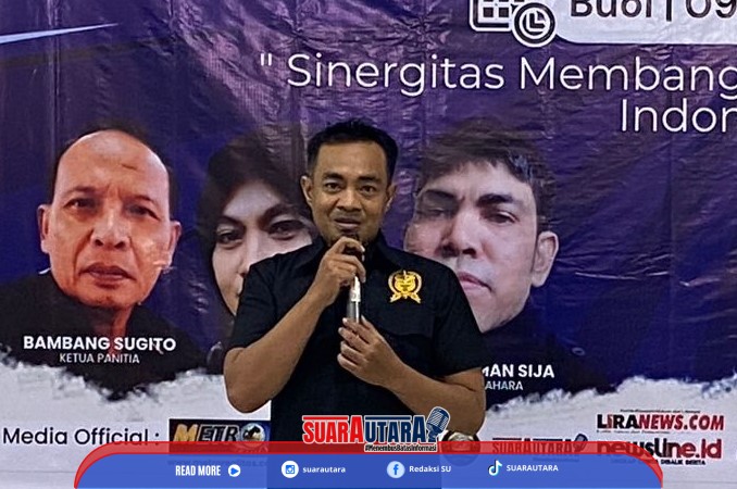 Kasubsi Penmas, Iptu Ridwan, S.IP saat memberikan sambutan mewakili Kapolres Buol pada acara syukuran HPN, Minggu (2/2/2024)
