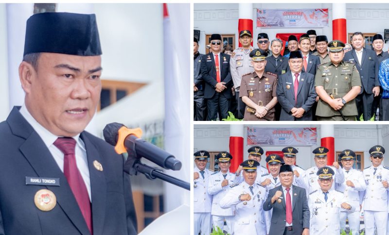 Foto Bersama dan Moh Ramli Tongko Bacakan Sambutan Bupati Banggai
