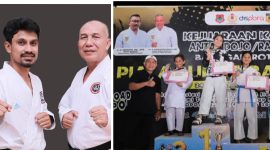 Foto Kadispora Yori Ntoi Bersama Alan Abusama Atlit Karate b>naan Forki Peraih Medali Perunggu Di Pon Sumut Tahun Kemarin