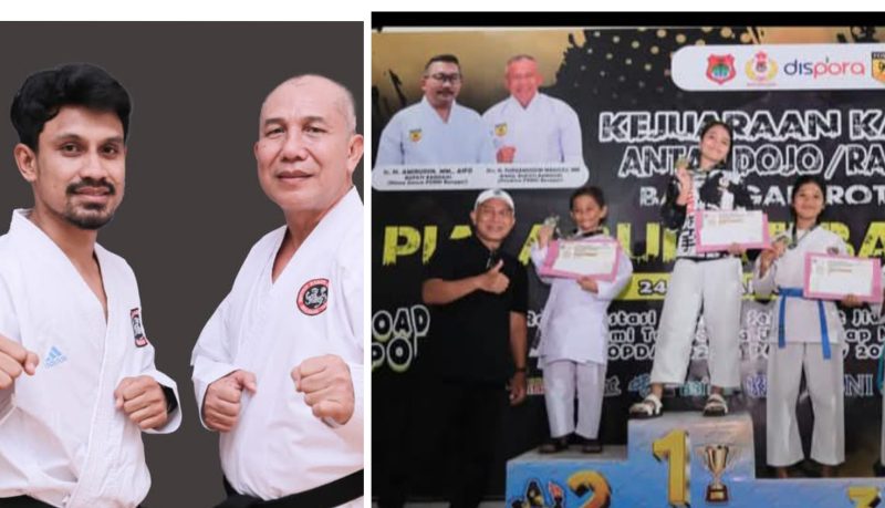 Foto Kadispora Yori Ntoi Bersama Alan Abusama Atlit Karate b>naan Forki Peraih Medali Perunggu Di Pon Sumut Tahun Kemarin