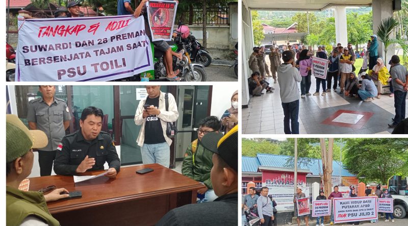 Foto masa aksi di kantor DPRDbanggai dan Bawaslu 