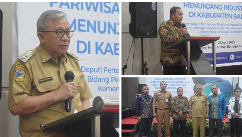 Foto Wabup Beritan sambutan di depan peserta Bimtek