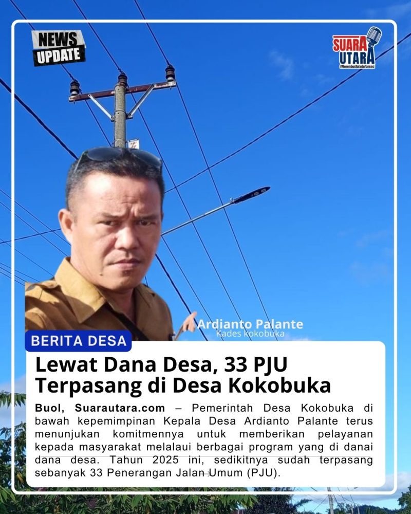 Lewat Dana Desa, 33 Unit PJU Terpasang di Desa Kokobuka
