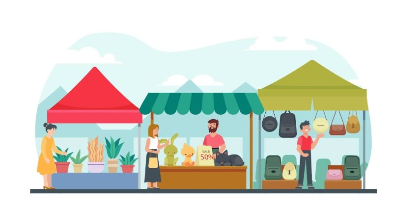 Pasar Desa Kokobuka, Ilustrasi