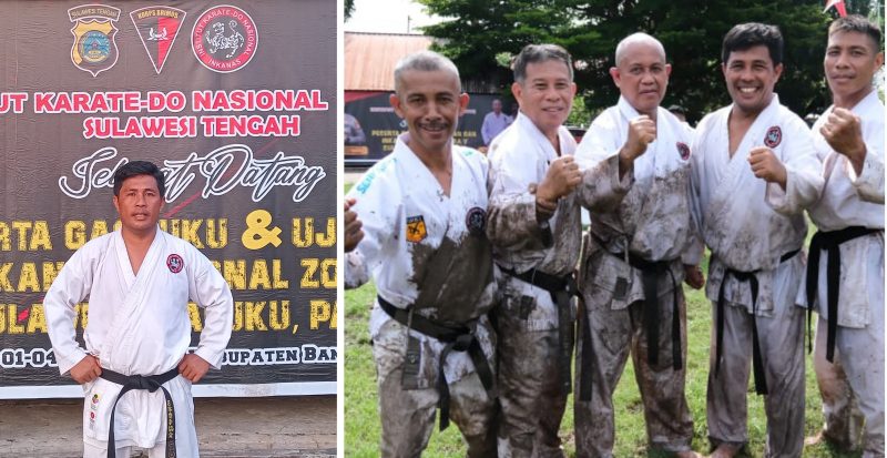 Foto HariadiBaola bersama para atlit yang ikuti ujian kenaikan tingkat