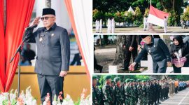 Foto Wabup Furqanuddin Jadi Pembina Upacara Hardiknas dan Lanjut Tabur bunga di TMP Banggai