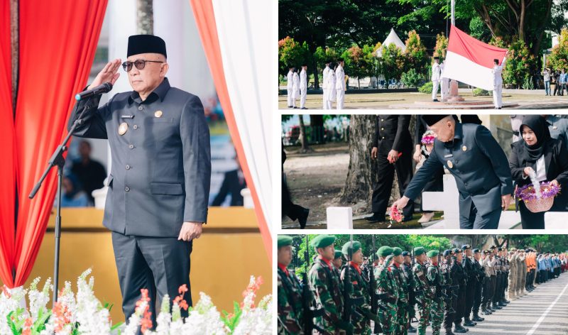 Foto Wabup Furqanuddin Jadi Pembina Upacara Hardiknas dan Lanjut Tabur bunga di TMP Banggai
