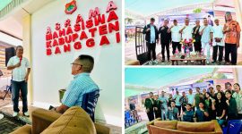 Foto Ramli Tongkl Berikan Sambutan saat meresmikan Gedung Asrama