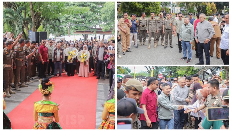 Foto Rombongan Bupati Banggai Tiba di Kantor Bupati Sambutan hanya dan ASN dan Warga banggai
