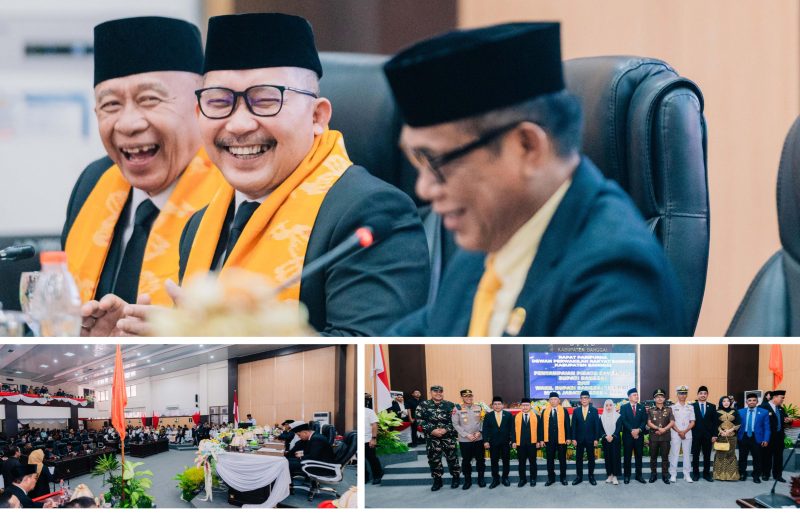 Foto Bupat bersama Wabup Banggai saat berikan sambutan 