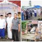 Foto tampak Bupati Banggai Di dampingi Kadis peternakan serahkan bantuan sapi kepada masyarakat