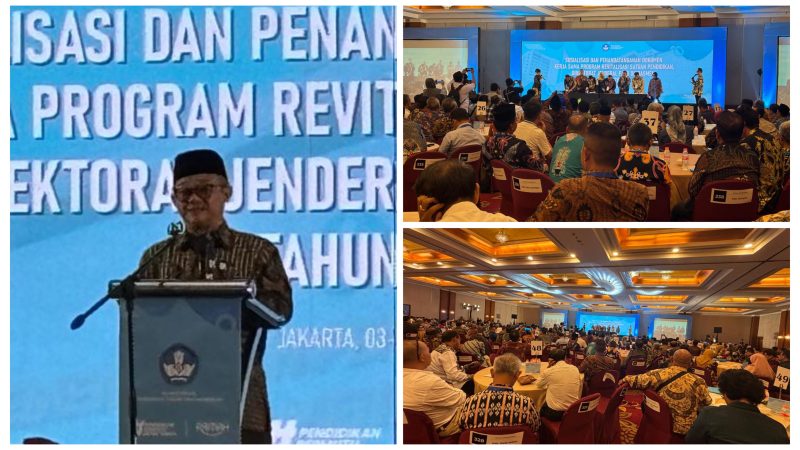 Foto Mentri Memberikan sambutan di hadapan para Kadis dan Perwakilan nya seluruh Indonesia 