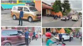 Foto Kepala UPT Wil V Samsat luwuk Wahyudin Lasimpala menggelar Oprasi pajak kendaraan 