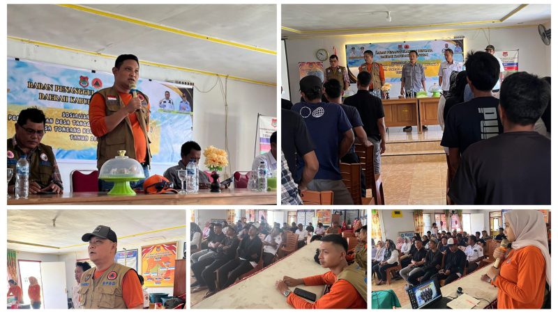 Foto Muh Oksatiawan saat berikan Pengarahan di dampingi Plt Camat Nuhon dan Kades Tomeang.