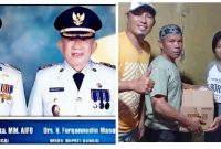 Foto Saat pengurus menyerahkan bantuan pada anak-anak yatim