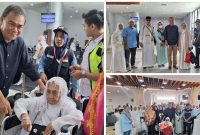 Foto Sekda Saat lepas Jamaah Haji Menuju Bandara SAA Luwuk dari Bandara SIS Al Jufri palu