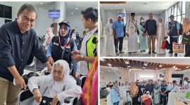 Foto Sekda Saat lepas Jamaah Haji Menuju Bandara SAA Luwuk dari Bandara SIS Al Jufri palu