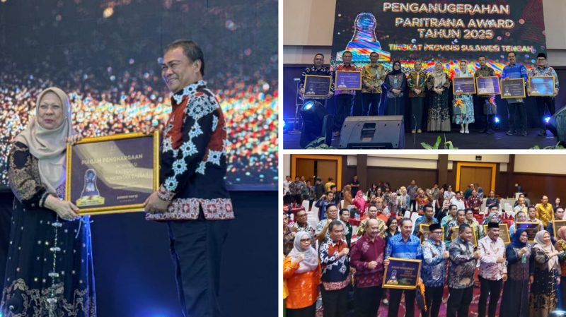 Foto Wakil Gubernur Sulteng dr Hj Reni Lamajido serahkan Piagam penghargaan pada Sekda Banggai Moh.Ramli Tongko Wakili Bupati 