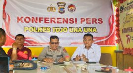 Polres Tojo Una-Una (Touna) gelar Konferensi Pers (Foto:Agung Dilapanga)