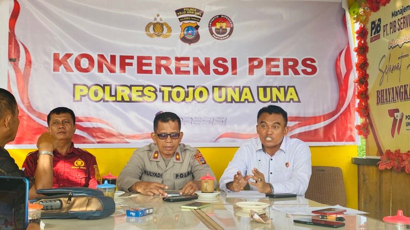 Polres Tojo Una-Una (Touna) gelar Konferensi Pers (Foto:Agung Dilapanga)