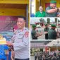 Foto terlihat Danramil Kota Lettu Inf Romel Kamea berikan Potongan kue ke AKP Muh Asdar ini bentuk sinergitas TNI-POLRI di hut bhayangkara ke 79 
