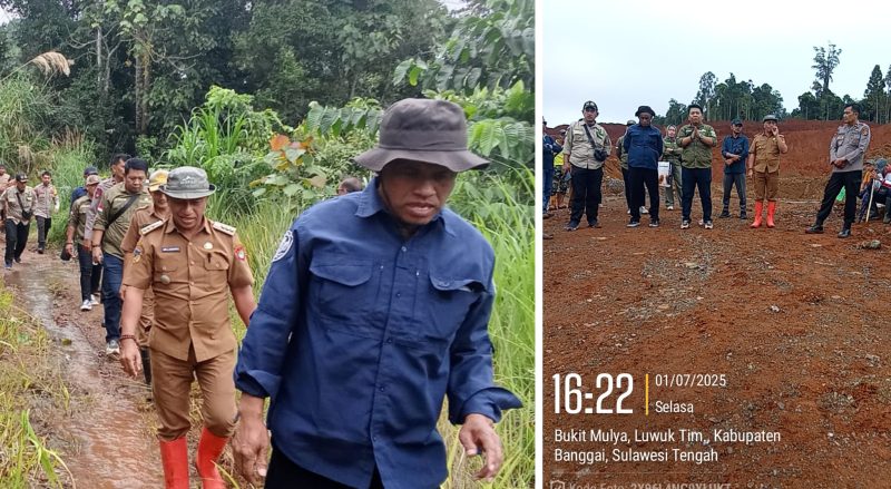Foto Camat Luwuk Timur dalam perjalanan menuju lokasi tambang bersama rombongan provinsi sulteng