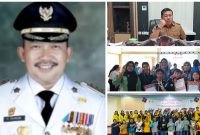 Foto Bupati Ir H Amirudin bersama Kadisdikbud Safrudin Hinelo dan para siswa peraih medali perak