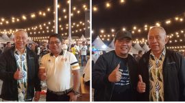 Foto Wabup Banggai Drs H.Furqanuddin bersama Anggota DPR-RI Ir H.Beniyanto dan Kadisdikbud Banggai Safrudin Hinelo nikmati terangnya 897 mata lampu.