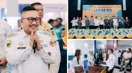 Foto Bupati Banggai Ir H.Amirudin.MM Tiba di sambut Para peserta yang hadir di Job Fair banggai 2025 dan foto bersama unsur Forkopimda 