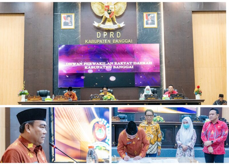 Foto Sekda saat berikan sambutan dan dilangsungkan tanda tangan di saksikan Wakil Satu dan Dua 