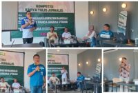 Foto Fahmi Arifudin, Kasubag Irwanto P. Djaba bersama stafnya, Ketua Persatuan Wartawan Indonesia (PWI) Banggai Iskandar Djiada, S.Sos., serta tim juri Haris Ladici dan akademisi dari (Unismuh) 