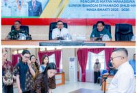 Foto Bupati Ir H.Amirudin bersama Asisten III, Drs Damri Dajanun.M.SiSaksikan Ketua lakukan penandatanganan pengukuhan 