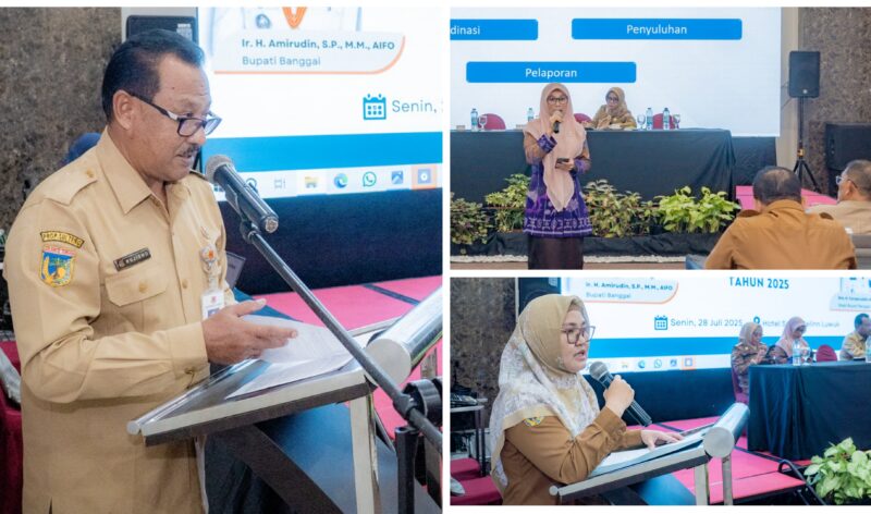 Foto Asisten II Mujiono Lasitata.SH.M.H bacakan sambutan Bupati banggai. Bersama Ketua PKK Syamsuarni Amirudin di hadapan peserta PKK