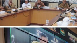 Foto Sekda Banggai Moh.Ramli Tongko Ikuti Rakor Bersama Kemendagri melalui Virtual dan kepala Statistik Banggai Moh.Said