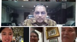 Foto Ketua Umum Satupena, Denny JA,dikenal sebagai pendiri LSI dan Komisaris Utama Pertamina Hulu Energi,dan para penulis senior nasional seperti Nasir Tamara, Gunoto Saparie, Anwar Putra Bayu, Hamri Manoppo, dan Rosadi Jamani,
