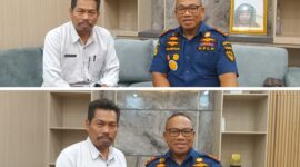 Foto Kepala Kantor Unit Penyelenggara Pelabuhan Kelas II Luwuk, Hasfar M, SE., MM.bersama Rastono Sumardi.S.Pd.ME