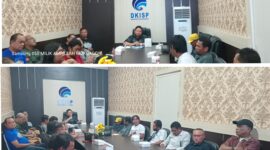 Foto Kepala DKISP Banggai Lesmana P Kulap.S.kom dan Kabid Ruslan Damau, hHariyanto serta para 20 wartawan yang hafiri