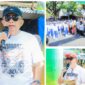 Foto : Wabup Banggai Drs H.Furqanuddin Berikan Arahan sebelum Lepas Peserta gerak jalan dan Kadispora Drs Yori Ntoi bacakan Laopran Panitia 