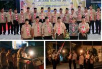 Foto,Mujiono, S.H., M.H., mewakili Bupati Banggai, bertindak membacakan naskah Ulang Janji,dan Ketua Kwarcab Banggai Syarifuddin Hinelo, S.STP., M.Si