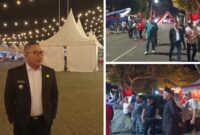 Foto Bupati Ir.H.Amirudin saat Cek lokasi Persiapan upacara besok 17 agustus2025.di dampingi Anggota DPR-RI, Ir H.Beniyanto.Tamoreka dan para OPD yang sempat hadir.