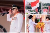 Foto Bupati Ir H.Amirudin.MM.AIFO memimpin Detik -detik Prolamasi HUT-RI Ke 80 upacara 17 Agustus 2025 Lapangan Tribun Mirqan Kompleks Kantor Bupati Bukit halimun