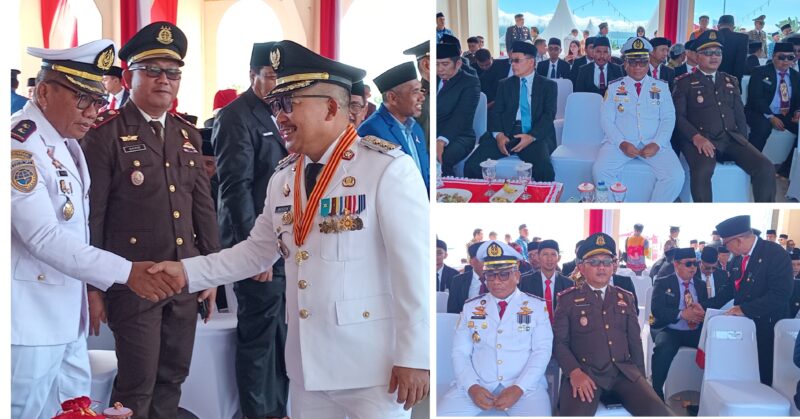 Foto Kepala UPP Kelas II Luwuk Hasfar saat bersamaan bersama Bupati Banggai usai upacara HUT RI Ke 80