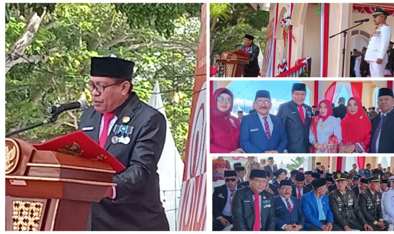 Foto Kaban BPKAD Banggai Damri Dajanun Bacakan Teks UUD 1945 pada Upacara HUT ke 80 RI.
