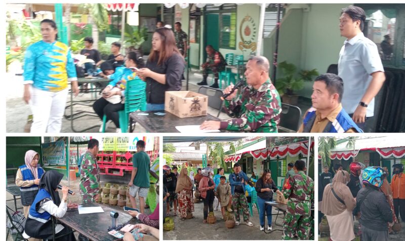 Foto Danramil1308/LB 01 bersama Japung Energi dan Air Muni Mahmud.ST bersama Staf Agen 