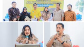 Foto,  Asisten 1 Bidang Kesra Hj Nurjalal Amir.SH, Kadispustaka Benyamin Pongdatu, bersama Para narasumber.